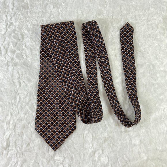 NEO Bill Blass Black Geometric Silk Tie - Picture 1 of 5
